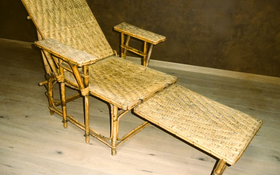Chaise longue en rotin